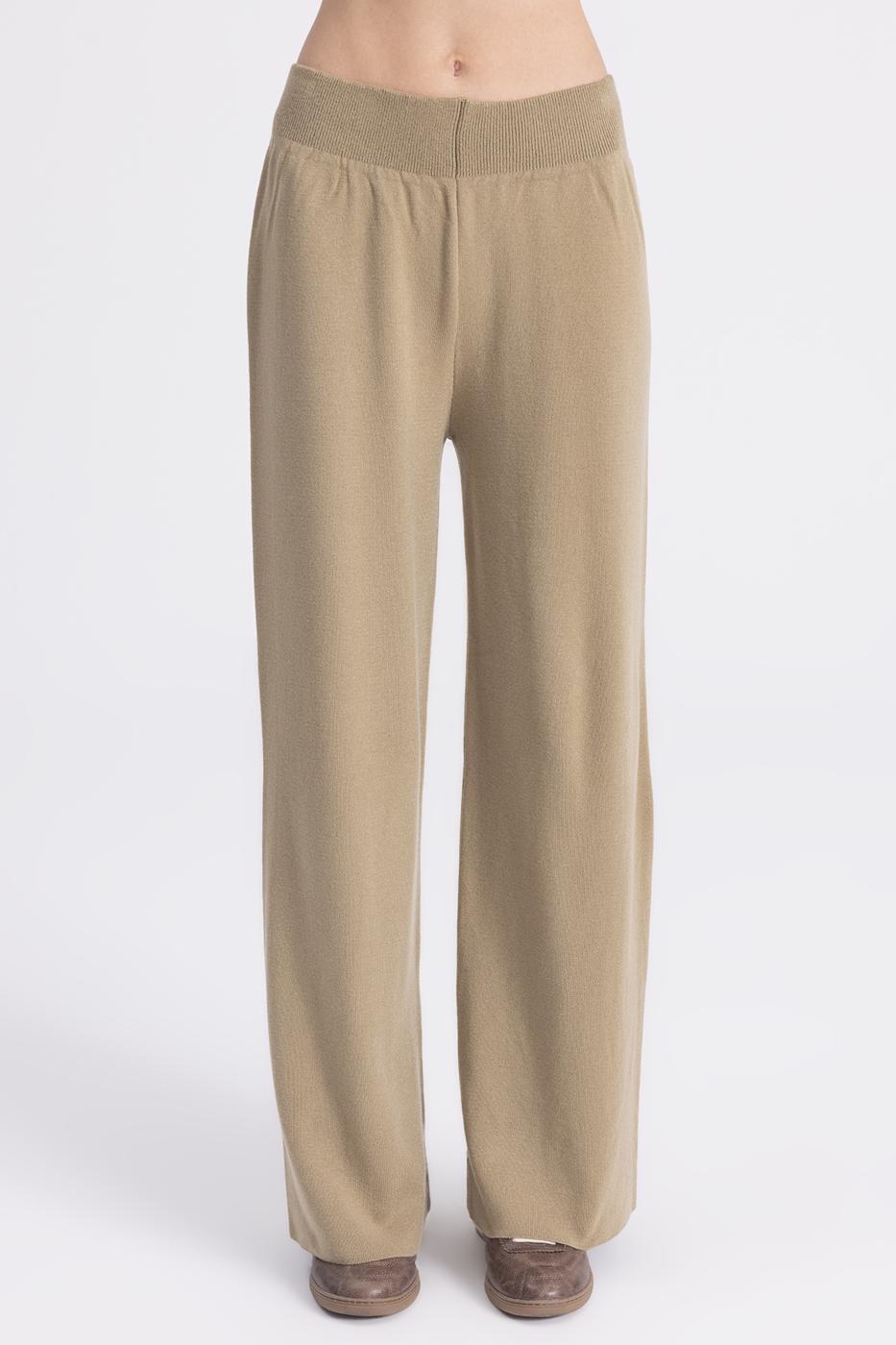Wide Leg Knitwear Trousers Green