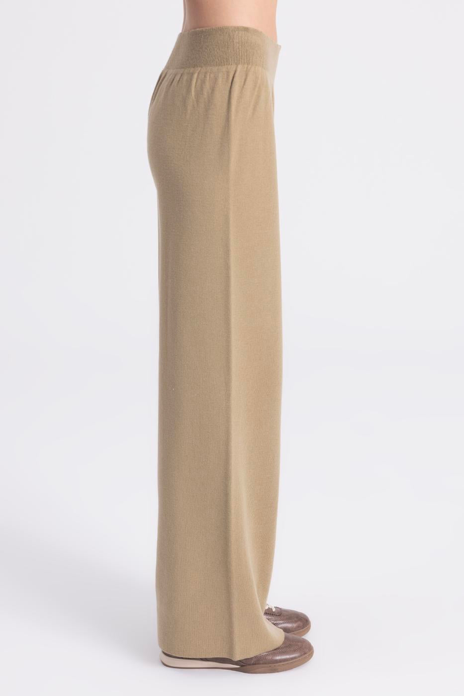 Wide Leg Knitwear Trousers Green