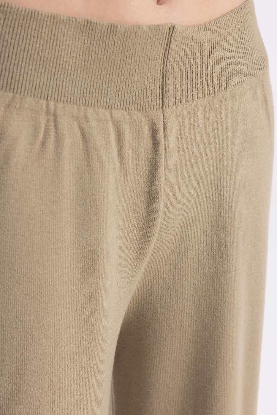 Wide Leg Knitwear Trousers Green