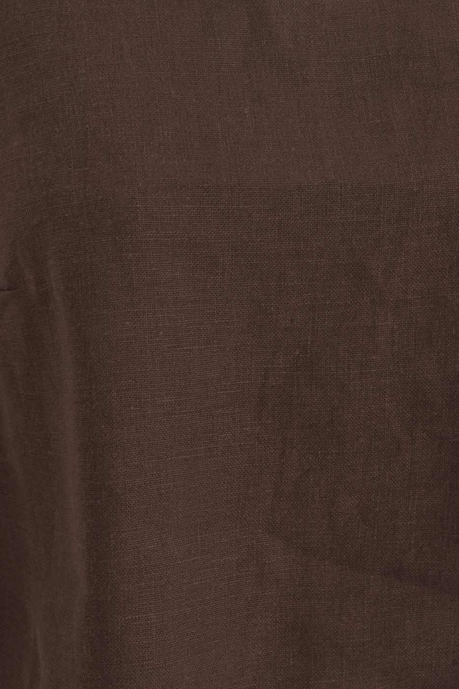 100% Linen Oversize Blouse Brown