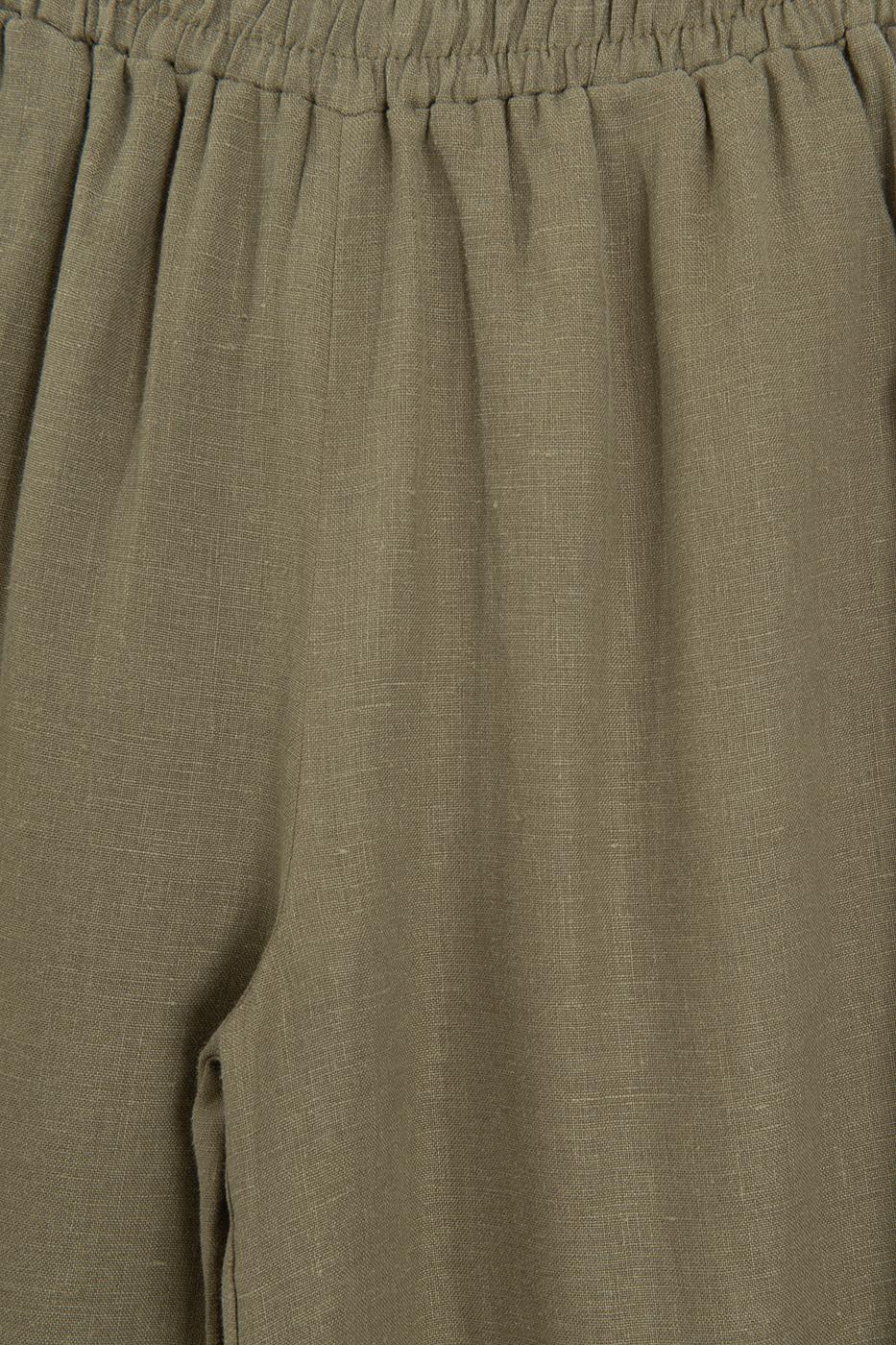 100% Linen Oversize Trousers Khaki