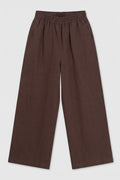 100% Linen Oversize Trousers Brown