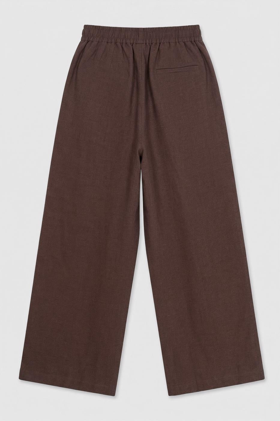 100% Linen Oversize Trousers Brown