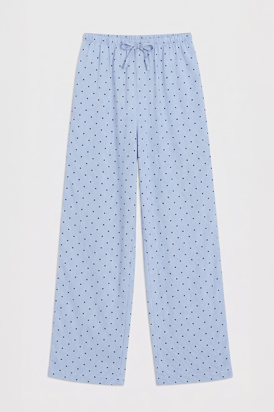 Straight Cut Loose Trousers Blue