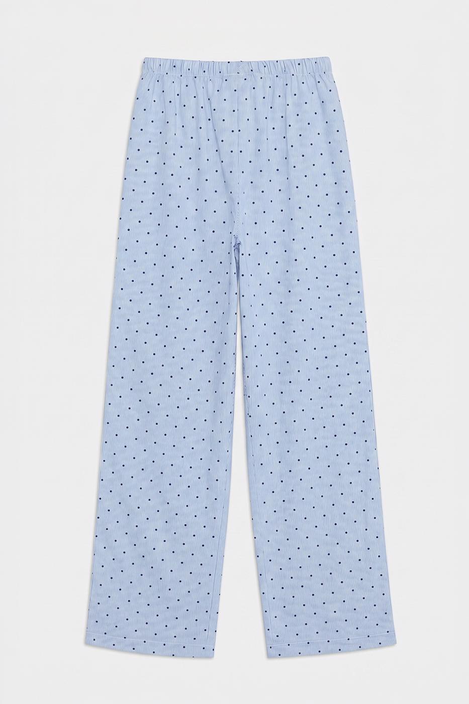 Straight Cut Loose Trousers Blue