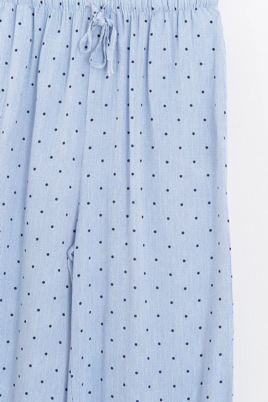 Straight Cut Loose Trousers Blue