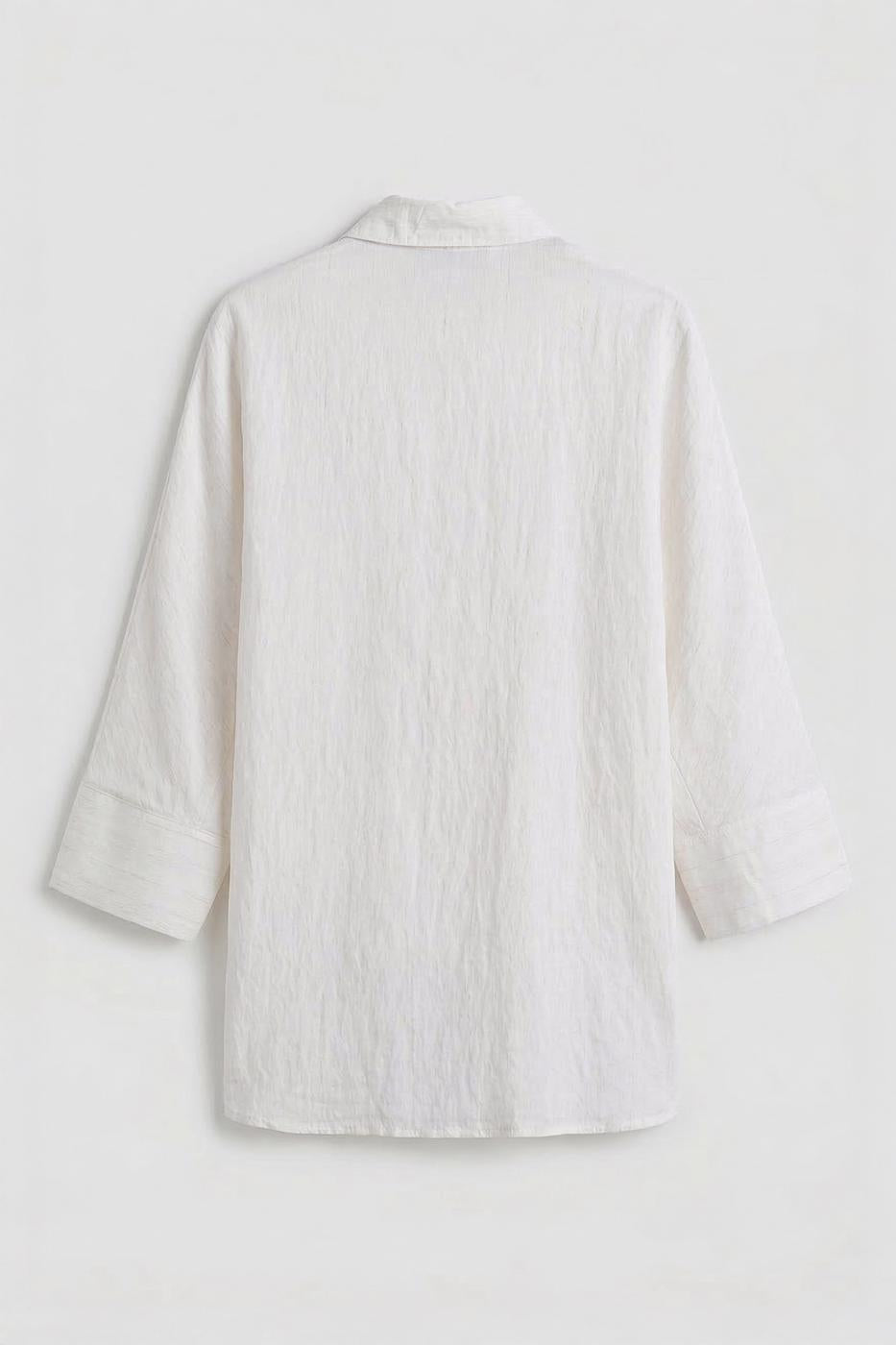 Linen Blend Oversized Shirt Ecru