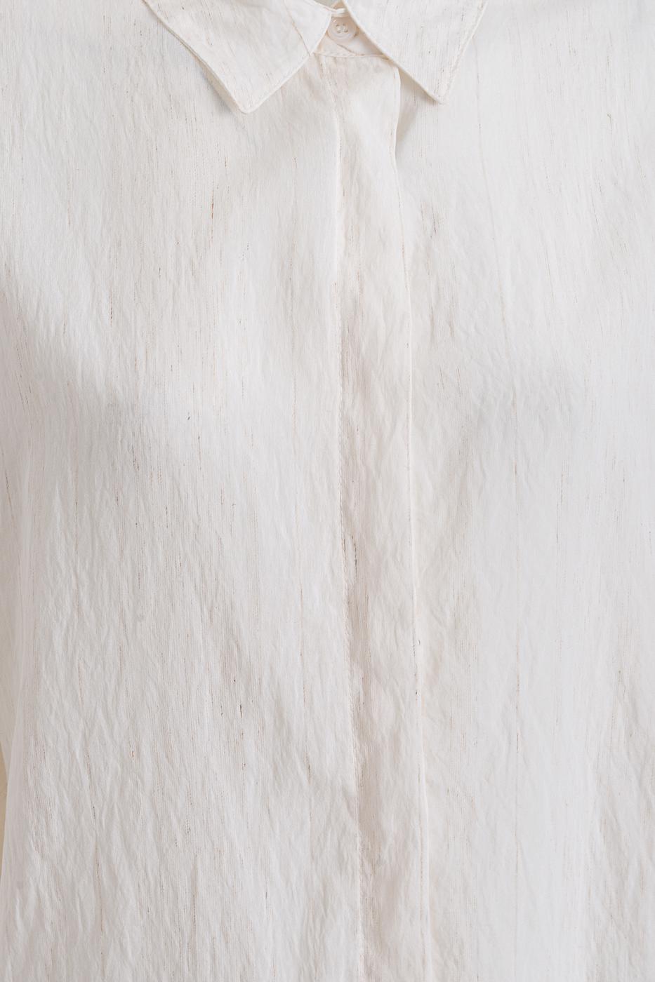 Linen Blend Oversized Shirt Ecru