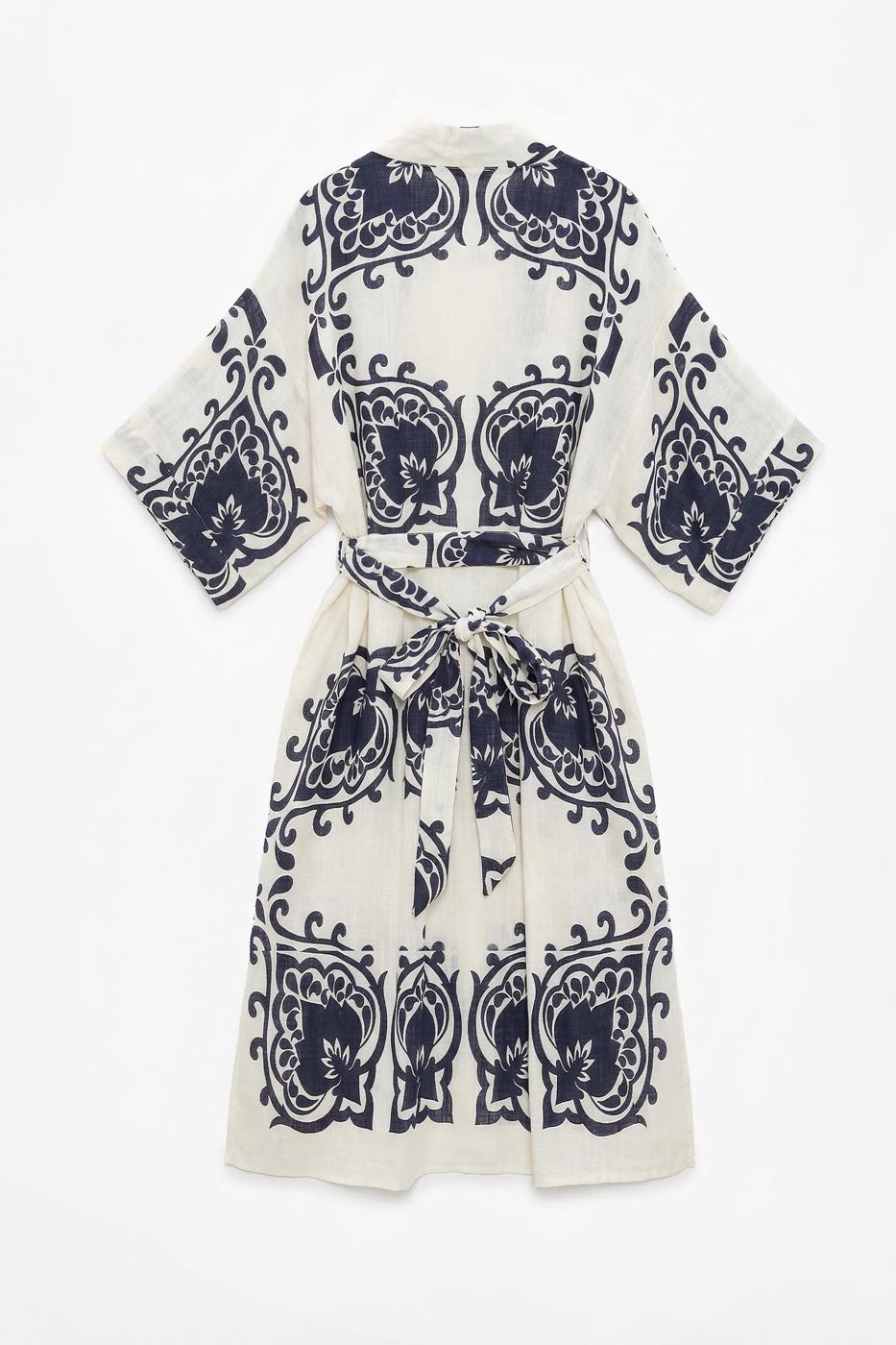 Cotton Standard Size Kimono Navy