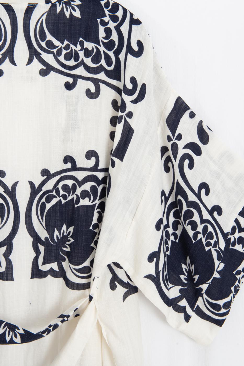 Cotton Standard Size Kimono Navy