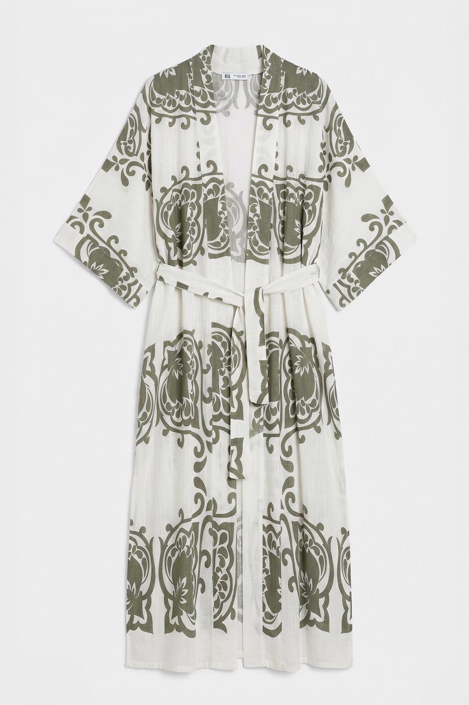 Cotton Standard Size Kimono Green