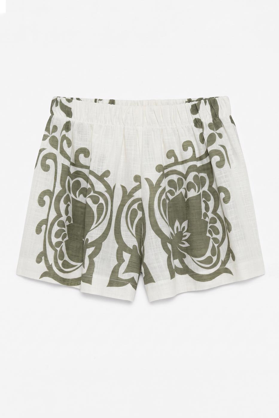 Cotton Mini Shorts Green