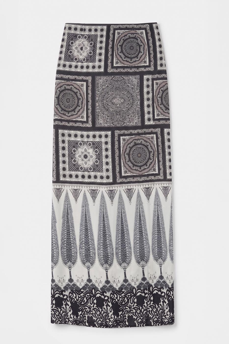 Wrap Closure Midi Skirt Anthracite