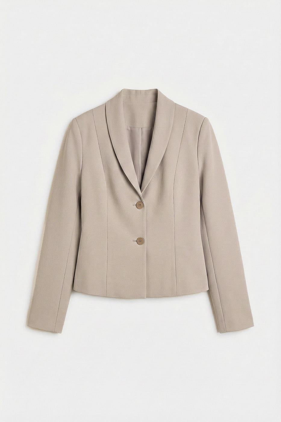 Shawl Collar Blazer Jacket Beige