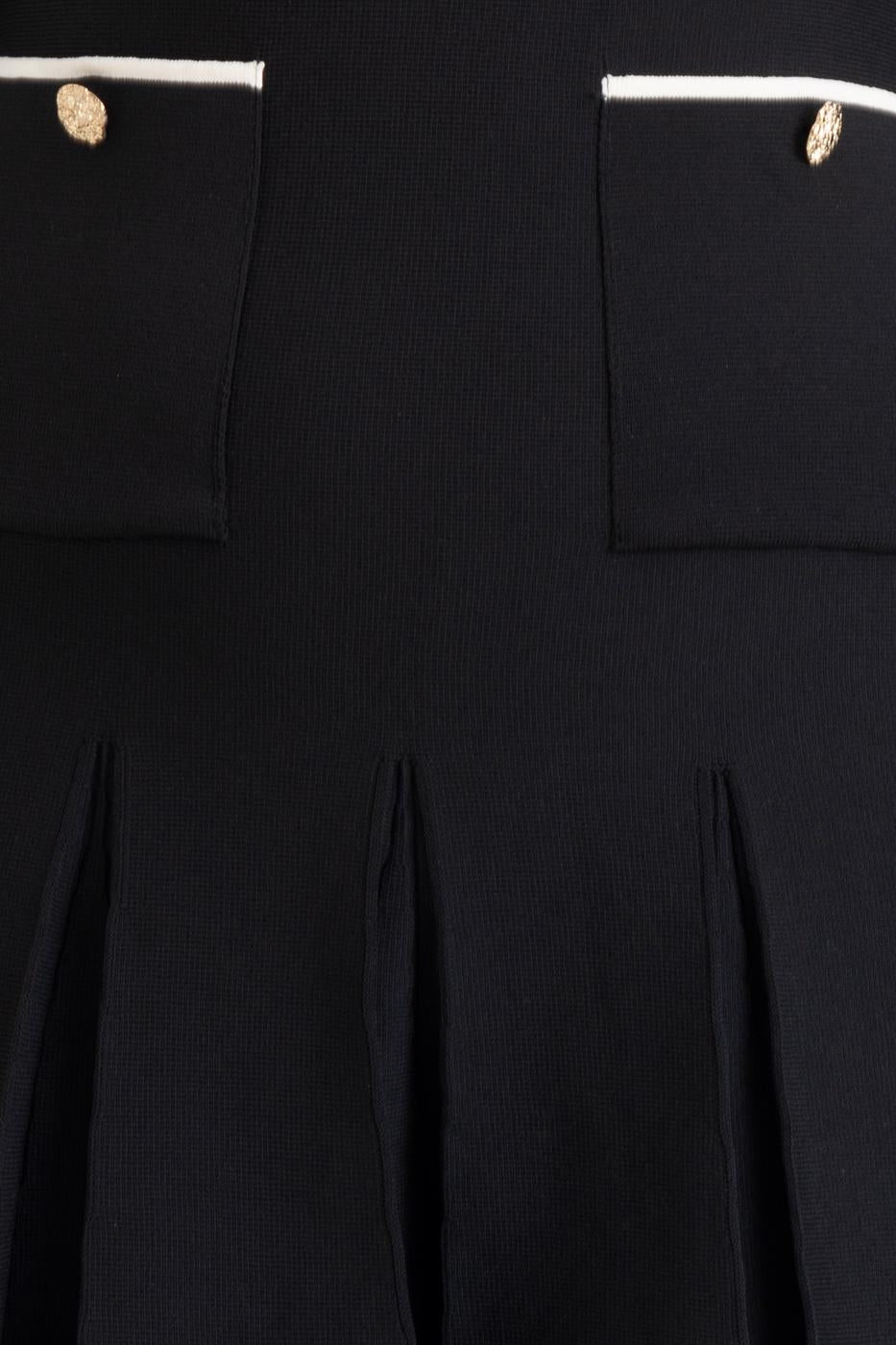 Pleated Pocket Detail Knitted Mini Dress