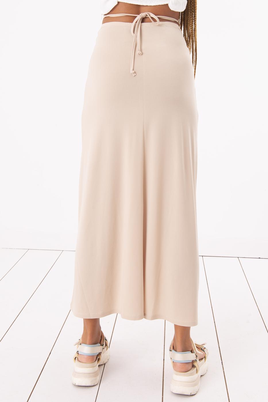 Shirring Midi Skirt Cream