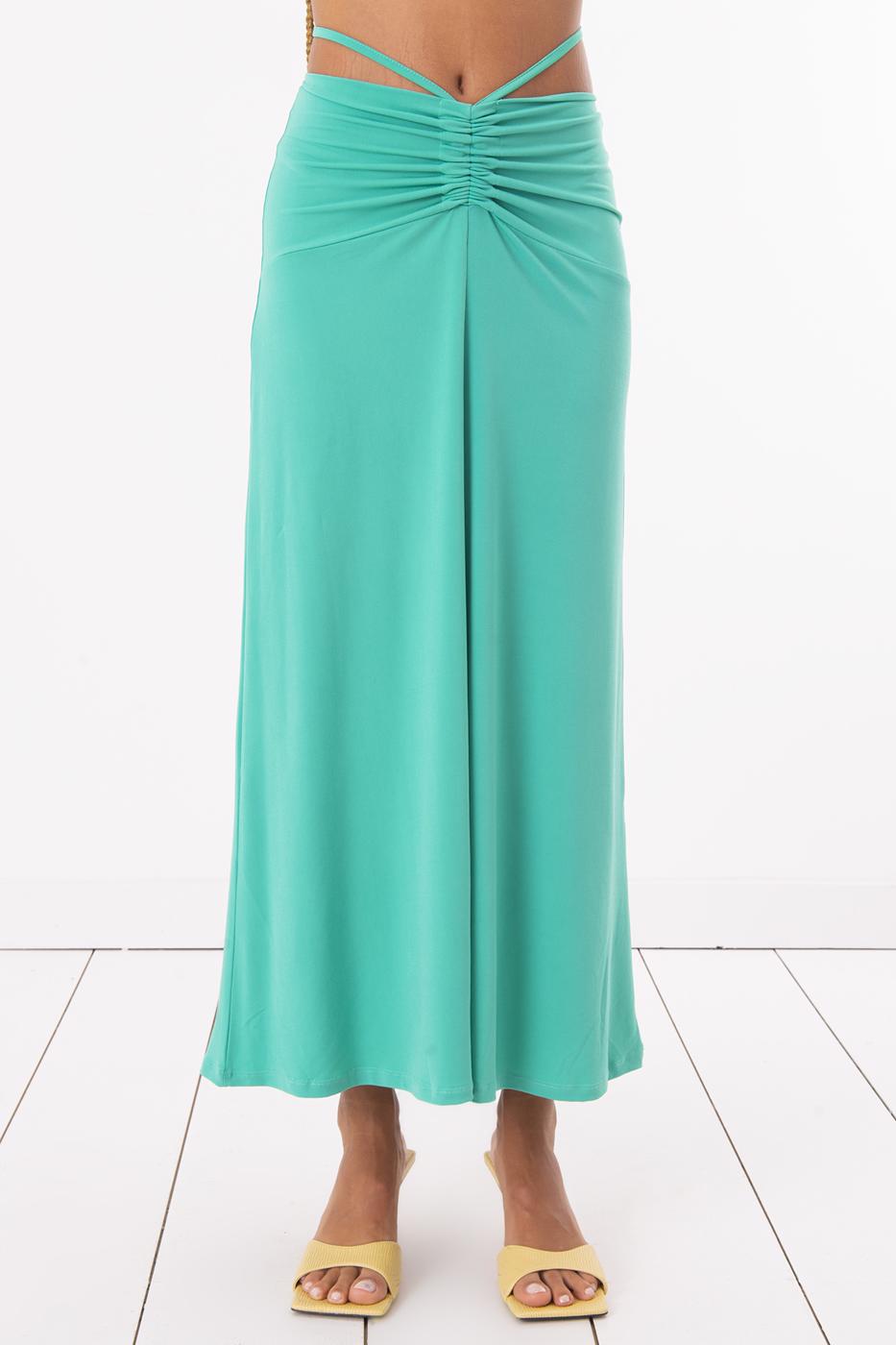Shirring Midi Skirt Green
