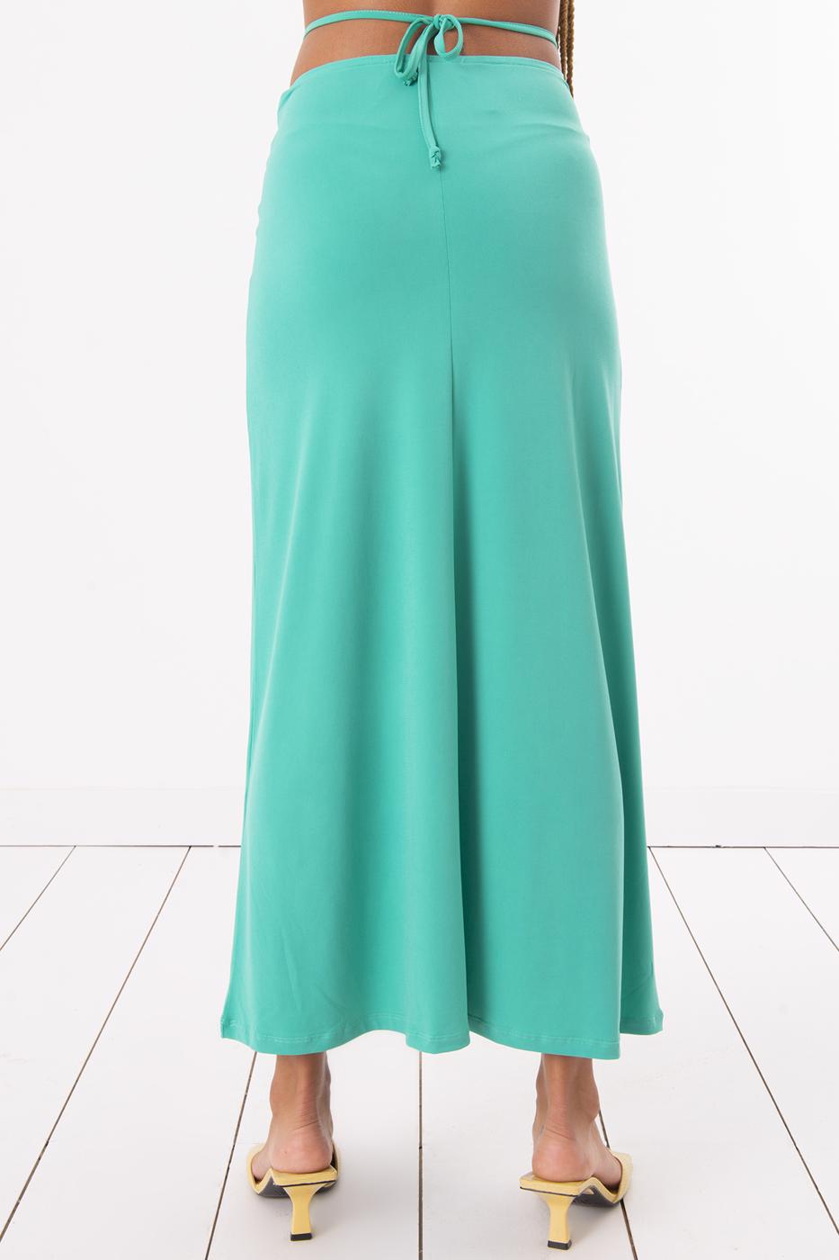 Shirring Midi Skirt Green