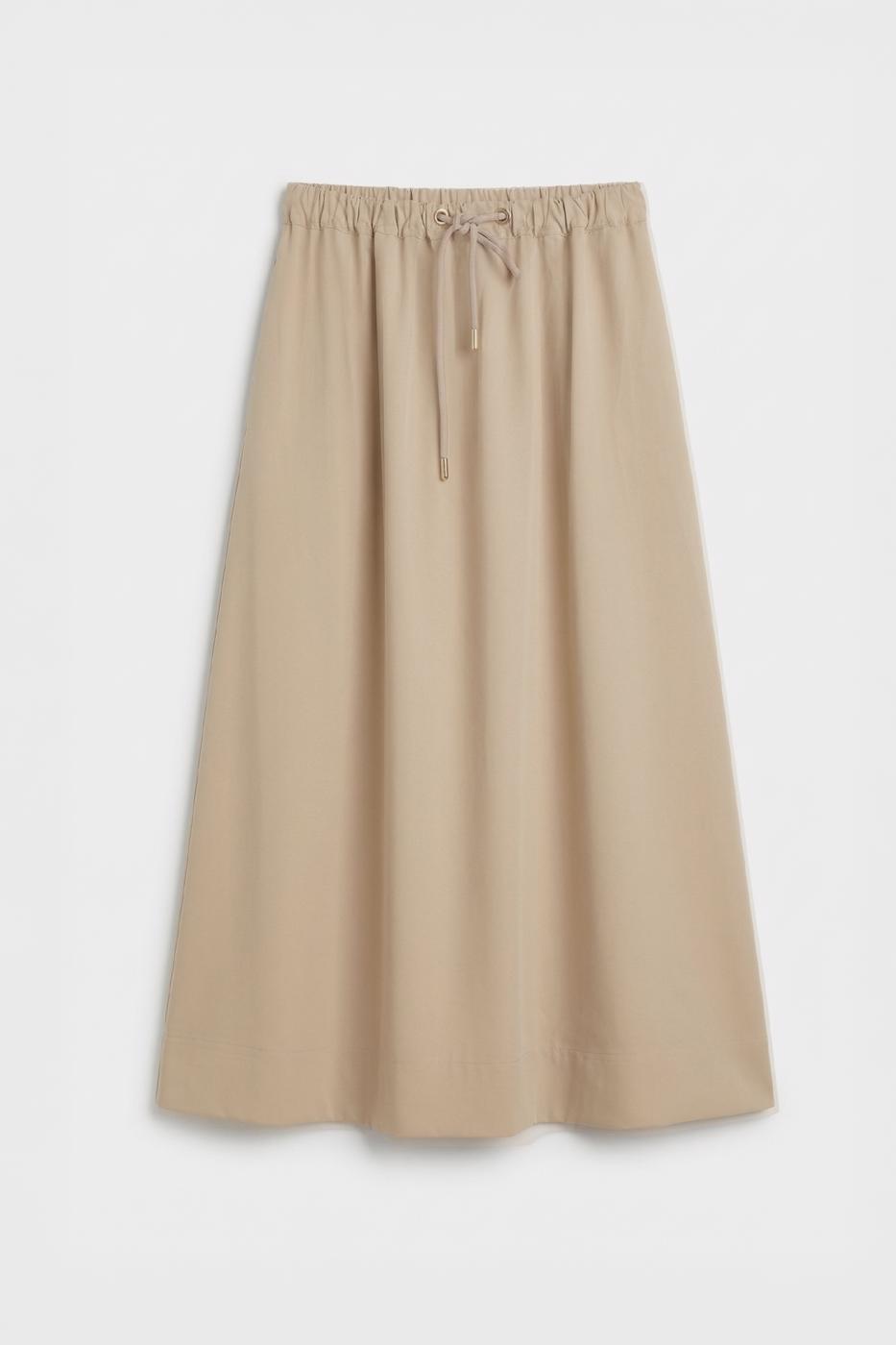 Ruched Midi Skirt Stone