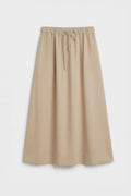Ruched Midi Skirt Stone