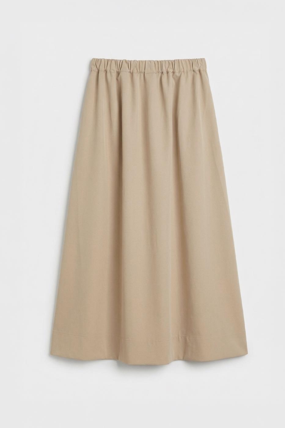 Ruched Midi Skirt Stone