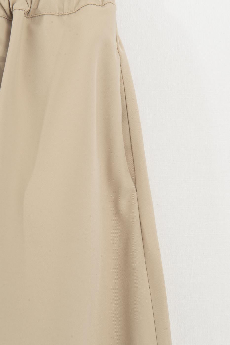 Ruched Midi Skirt Stone