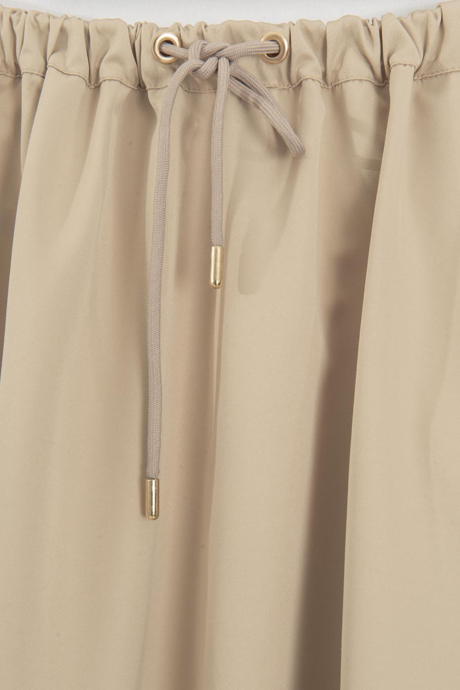 Ruched Midi Skirt Stone