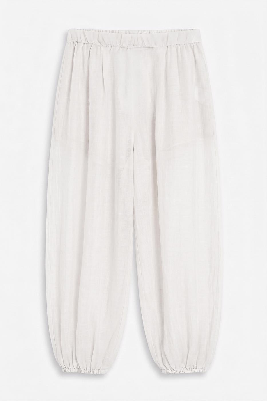 Gathered Harem Pants Ecru