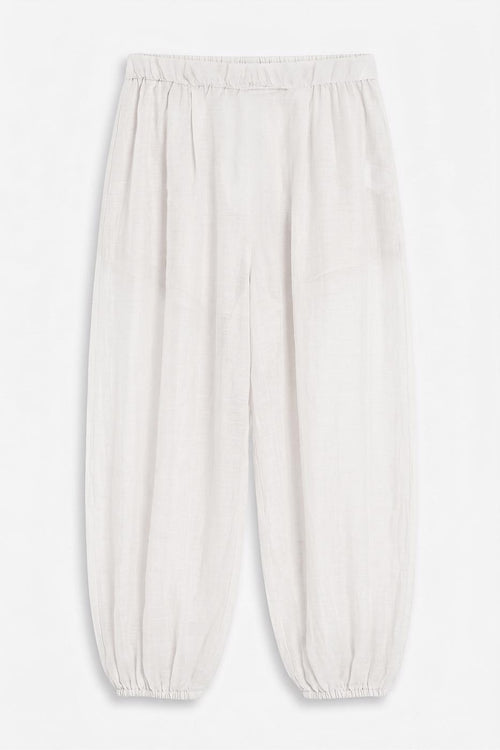 Gathered Harem Pants Ecru