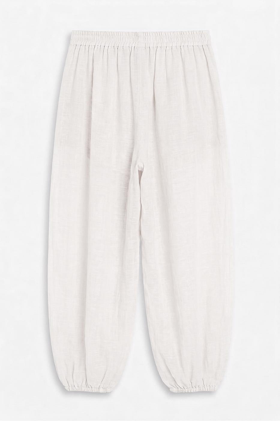 Gathered Harem Pants Ecru