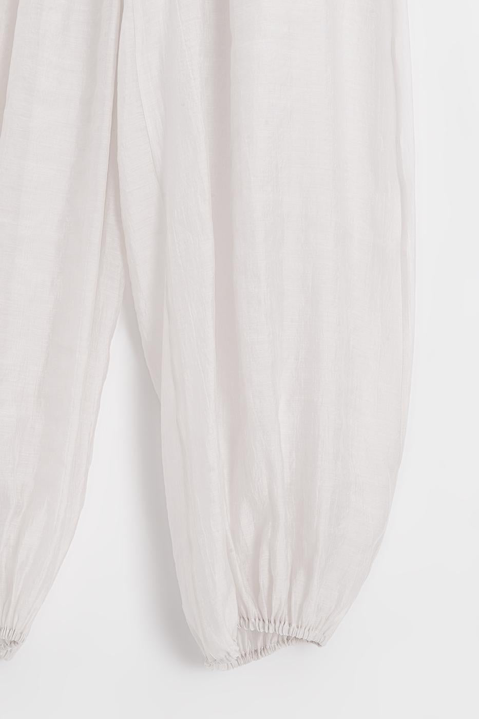 Gathered Harem Pants Ecru