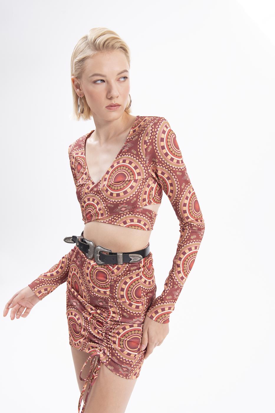 Drapped mini skirt