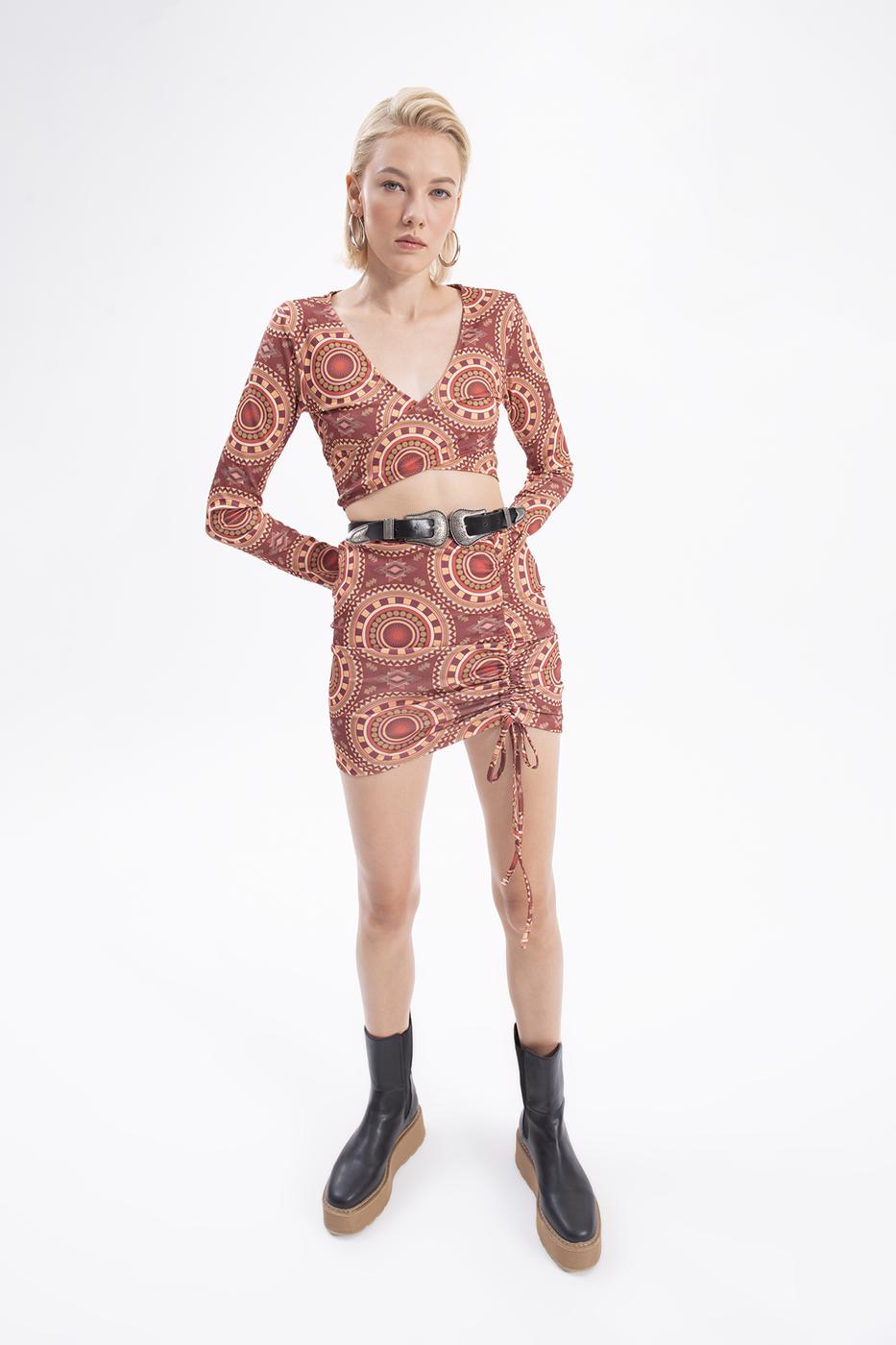 Drapped mini skirt