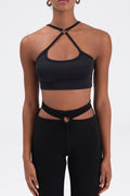 Cross Strapped Bustier Black
