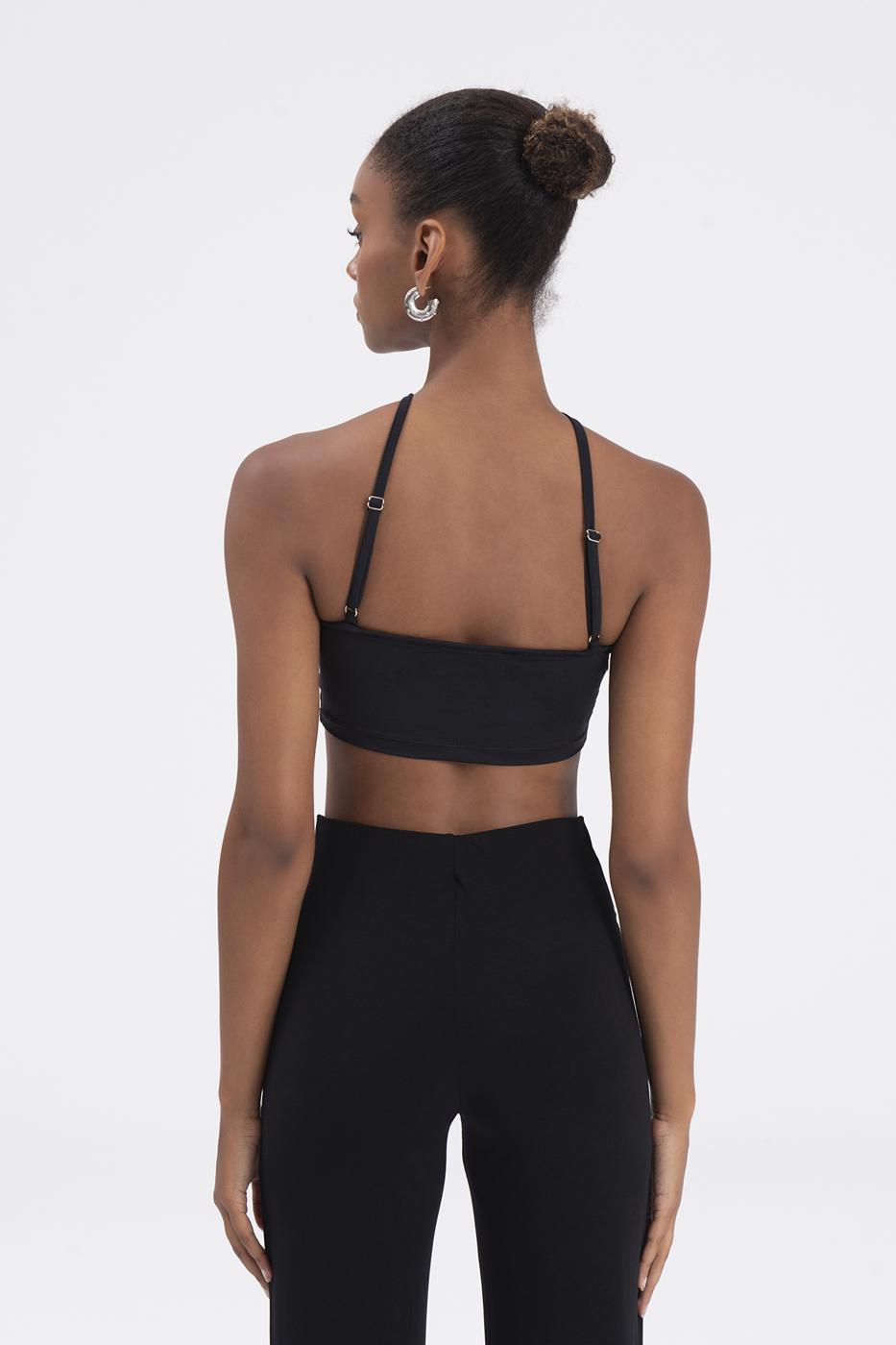 Cross Strapped Bustier Black