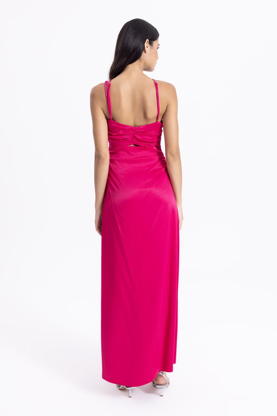 Cross Strapped Satin Dress