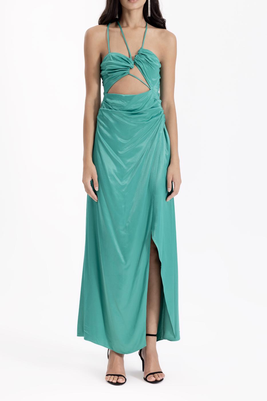 Cross Strapped Satin Dress