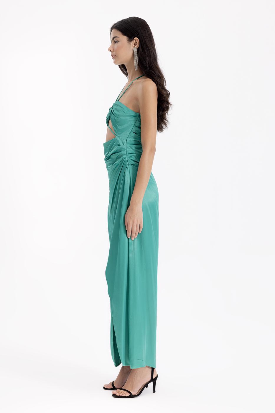 Cross Strapped Satin Dress