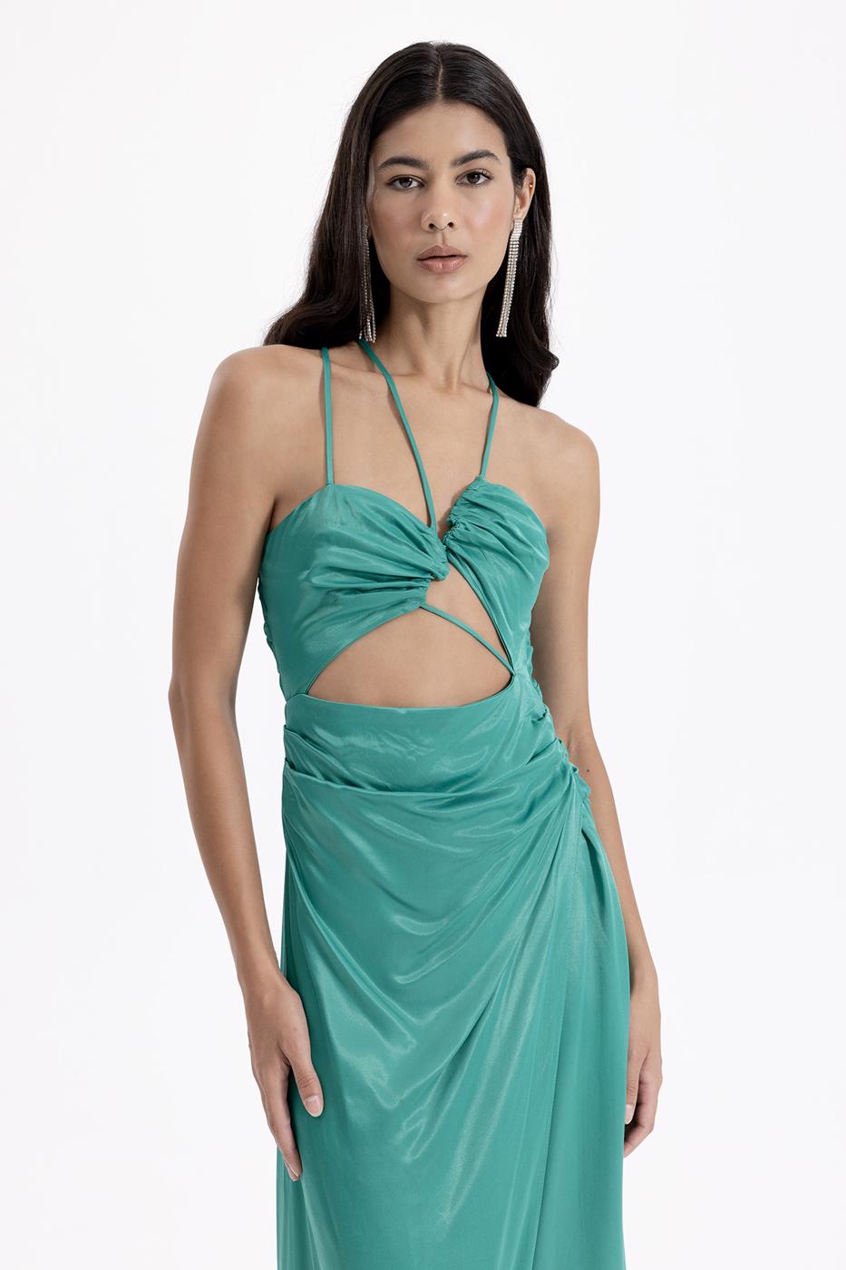 Cross Strapped Satin Dress