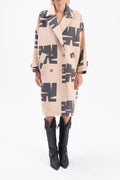 Jacket collar patterned coat