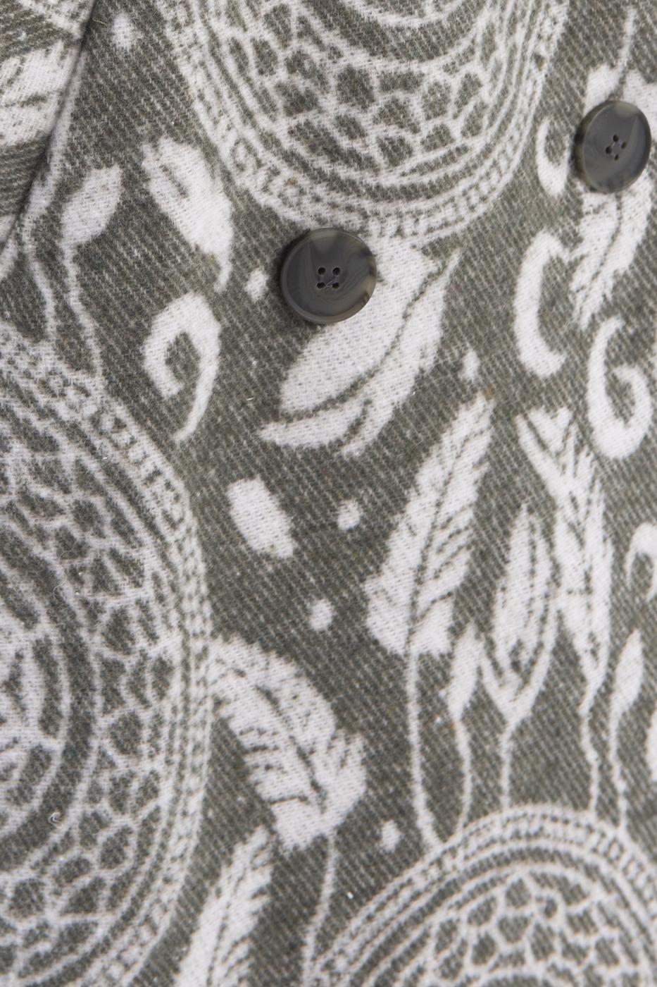 Jacket collar patterned coat Khaki