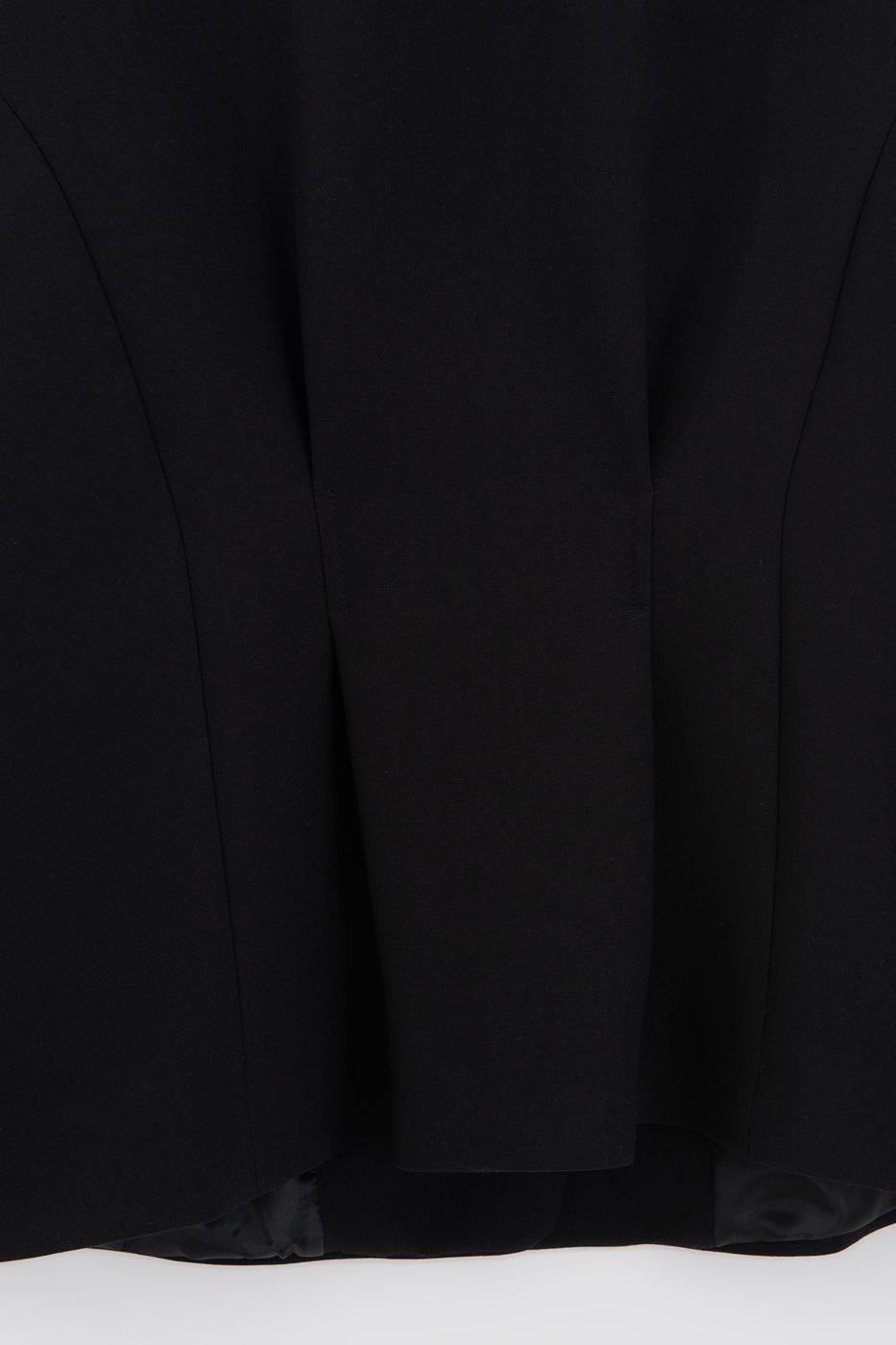 Jacket Collar Vest with Gold Buttons Black