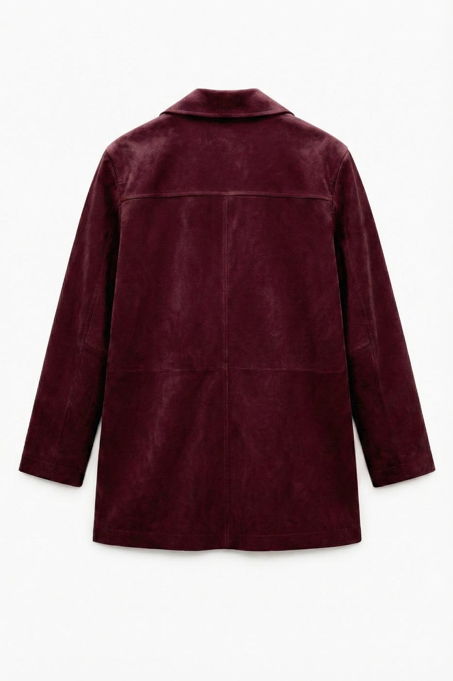 Jacket with Pocket Details Burgundy