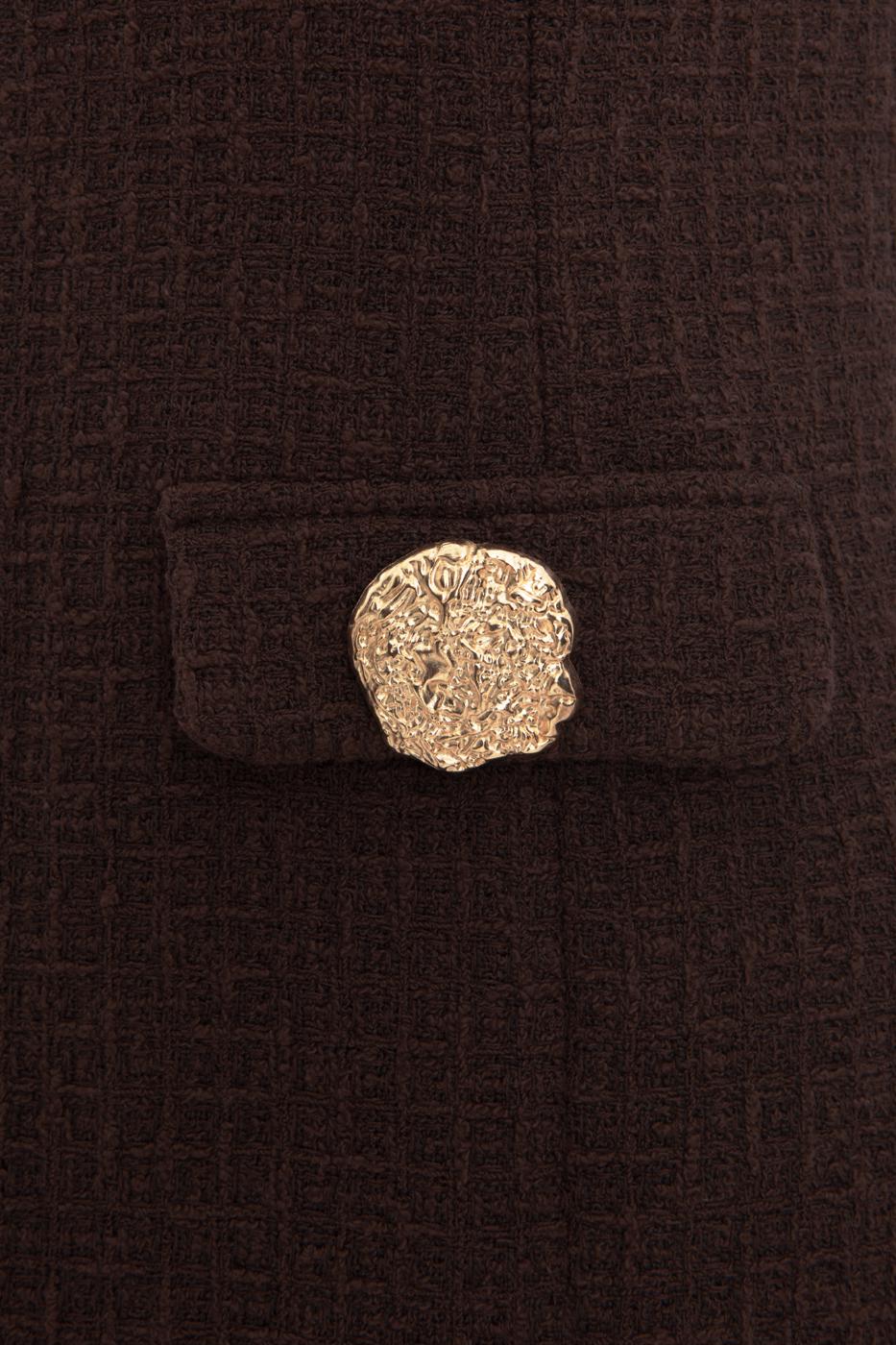 Mini Dress with Pocket Detail Brown