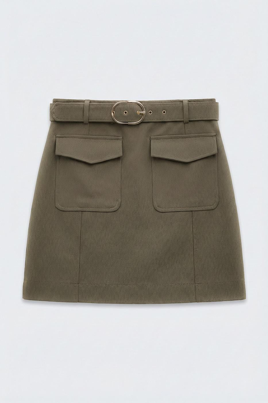 Mini Skirt with Pockets Khaki
