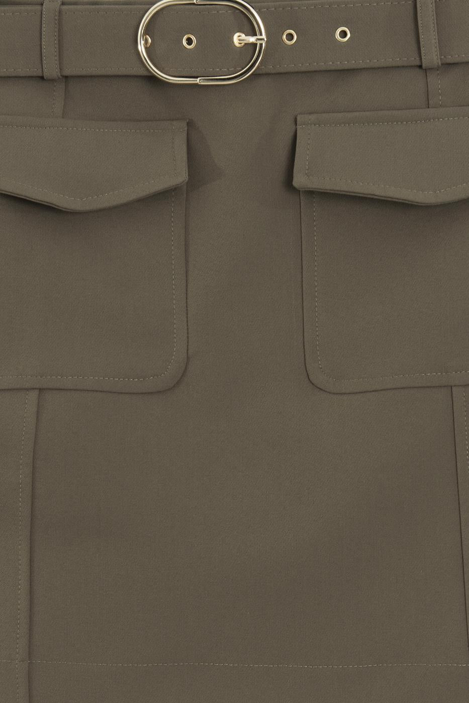 Mini Skirt with Pockets Khaki
