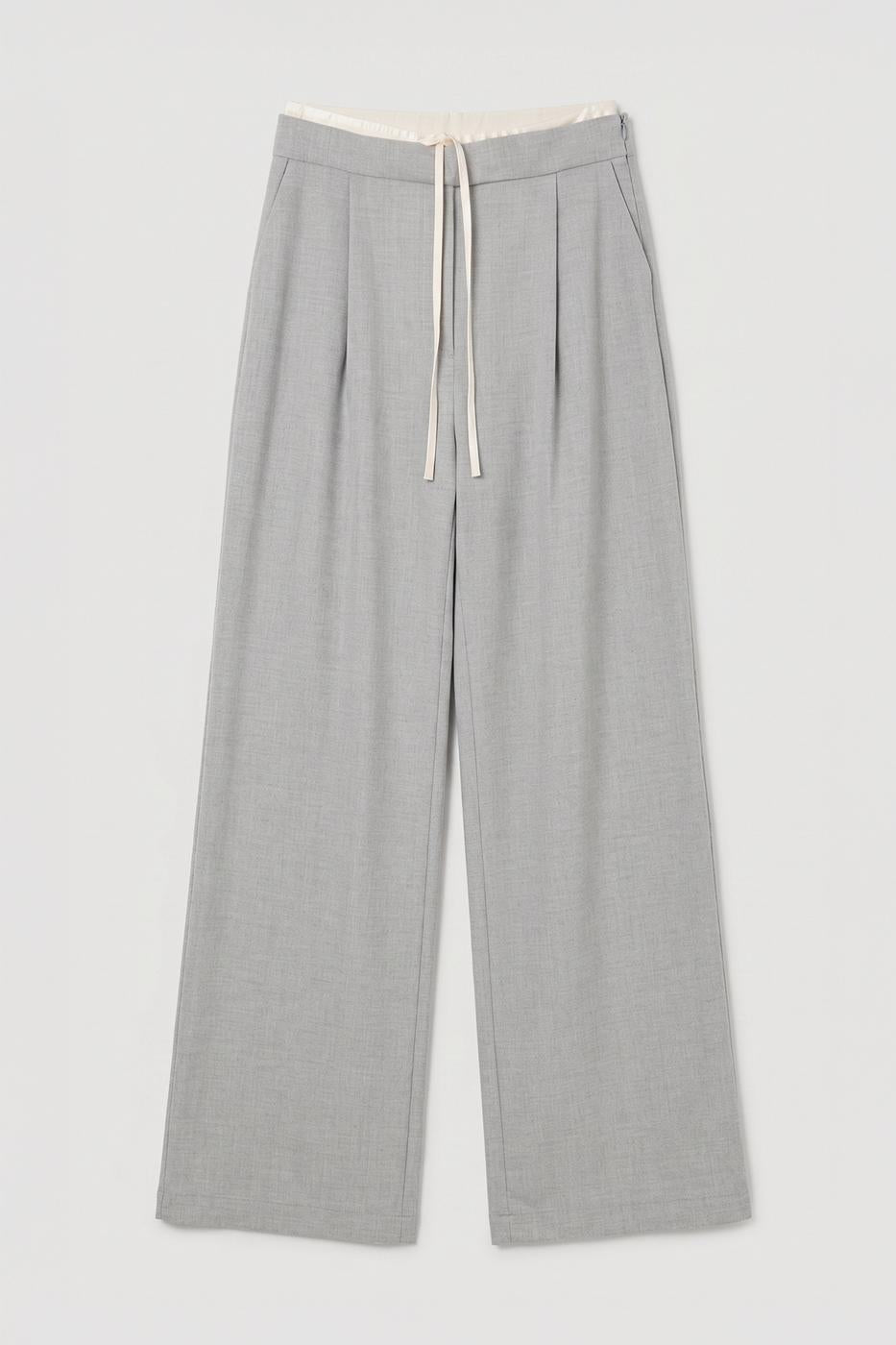 Double Waistband Trousers Grey