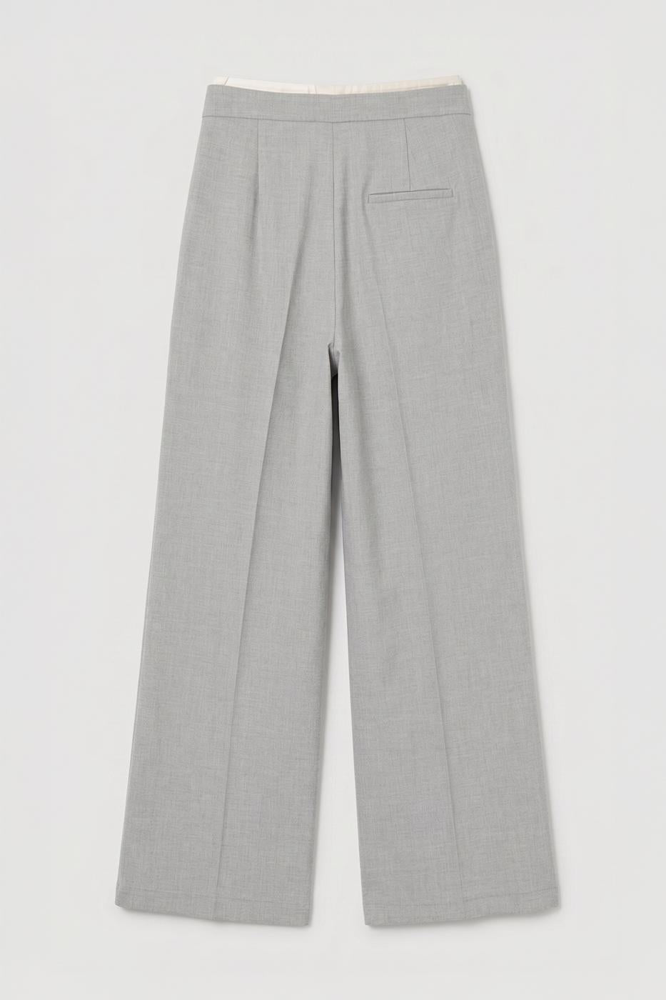 Double Waistband Trousers Grey