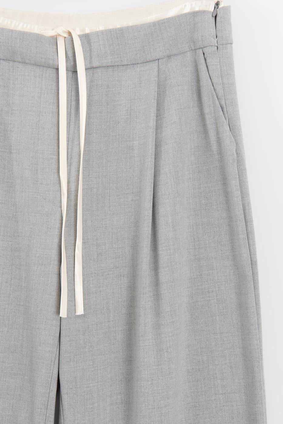 Double Waistband Trousers Grey