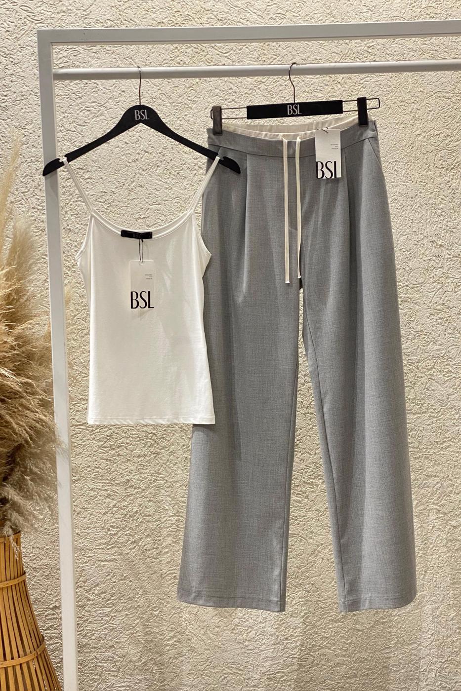 Double Waistband Trousers Grey